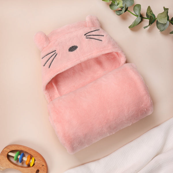 Cutie Kitty Hooded Baby Blanket
