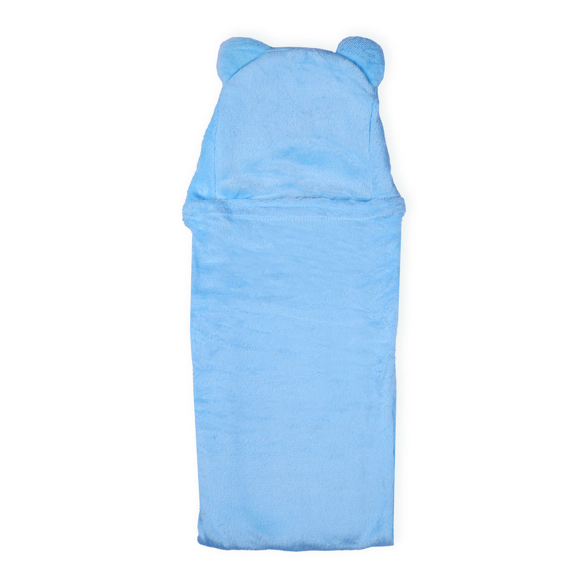 Blue Bear Hooded Fur Baby Blanket