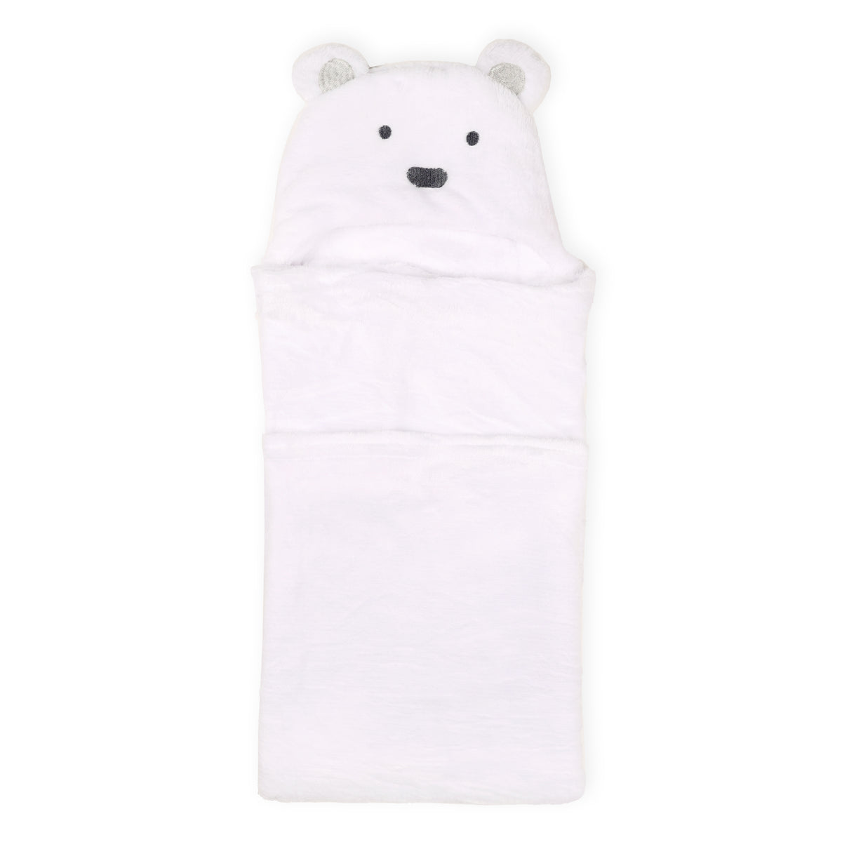 White Bear Hooded Fur Blanket