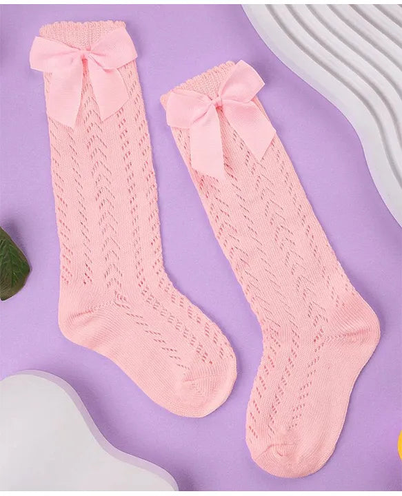 Pink Bow Baby Stockings