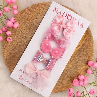 Rosy Blush Baby Hairclips - Pack of 5