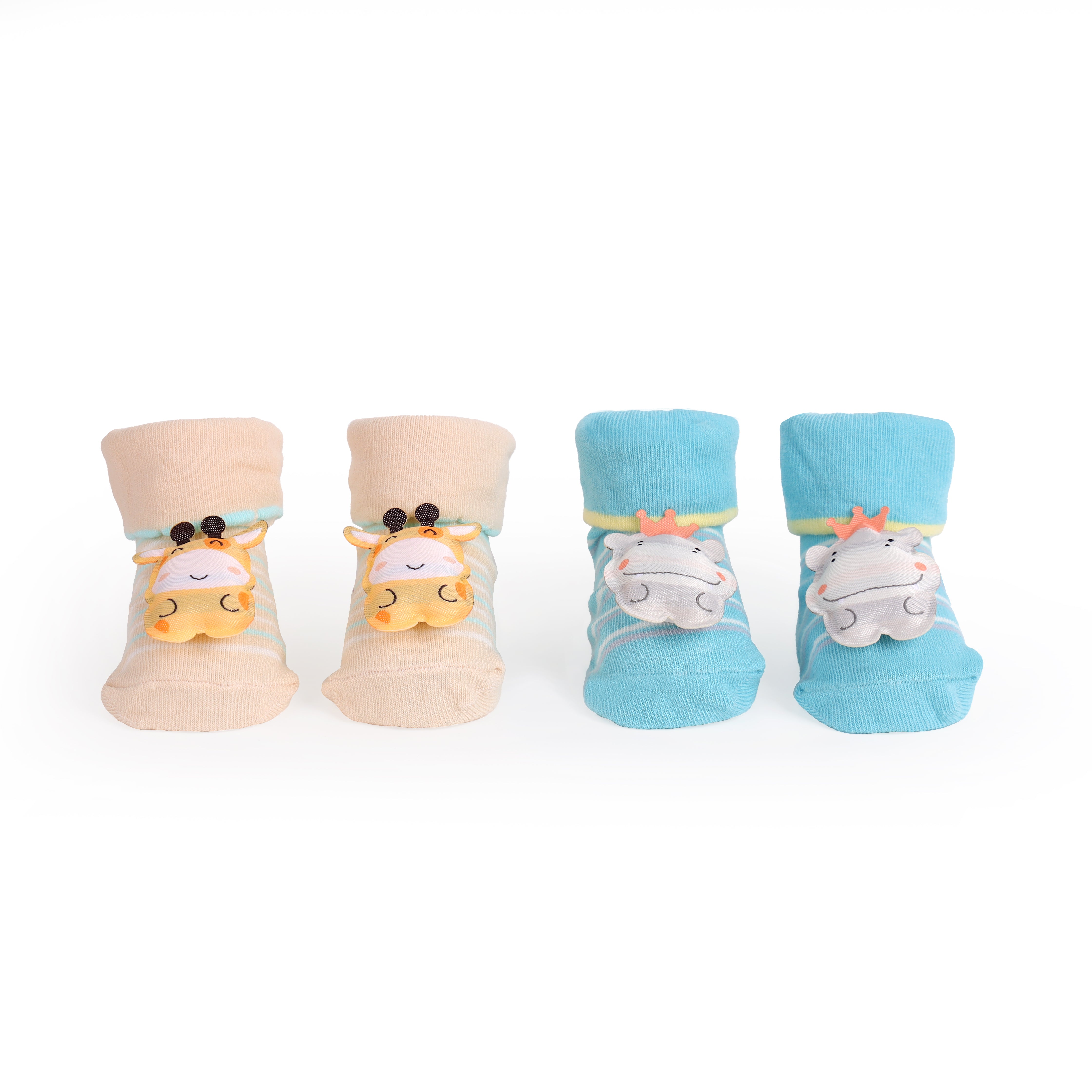 Jungle Buddies 3D Baby Socks - Pack of 2