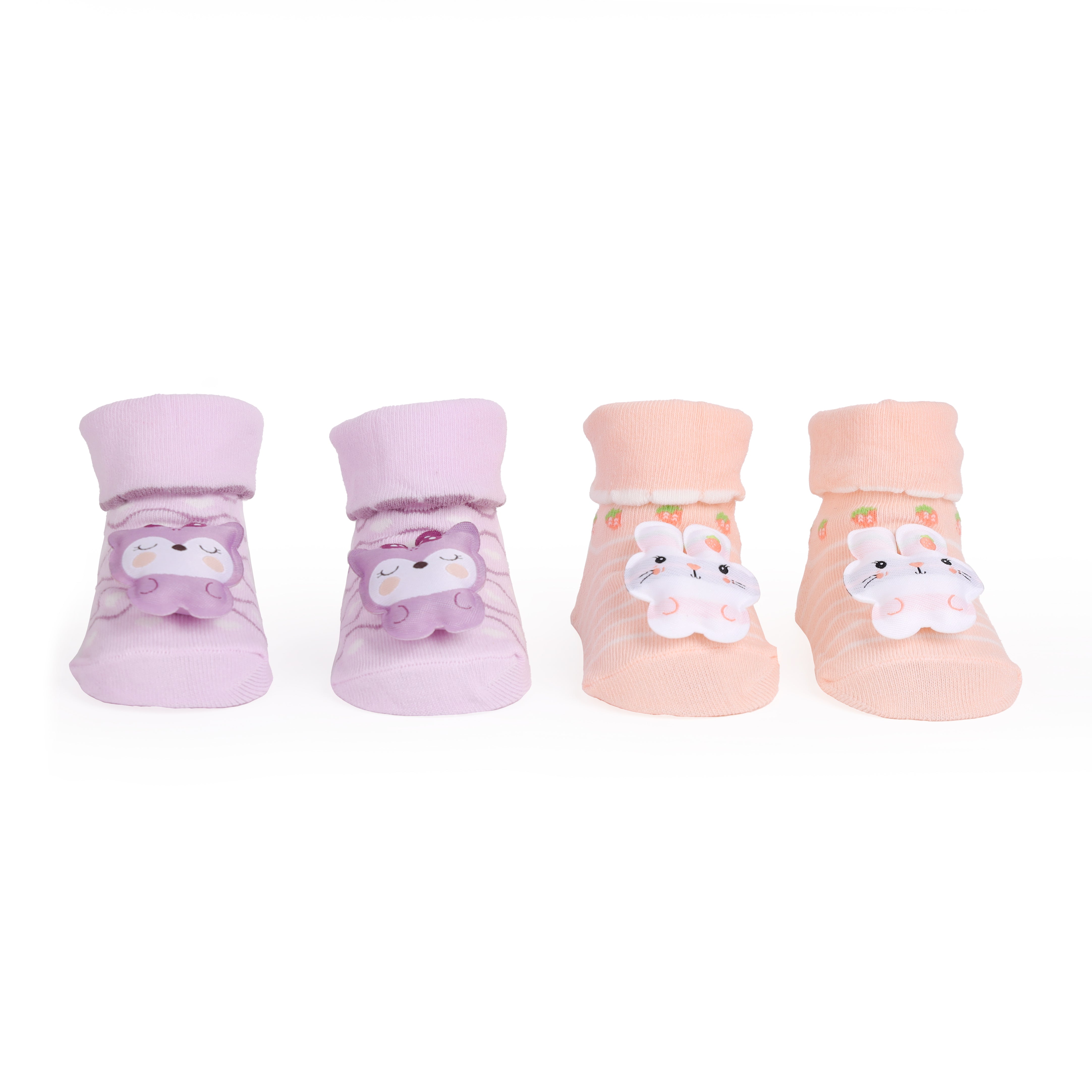 Whiskers and Ears 3D Baby Socks - Pack of 2