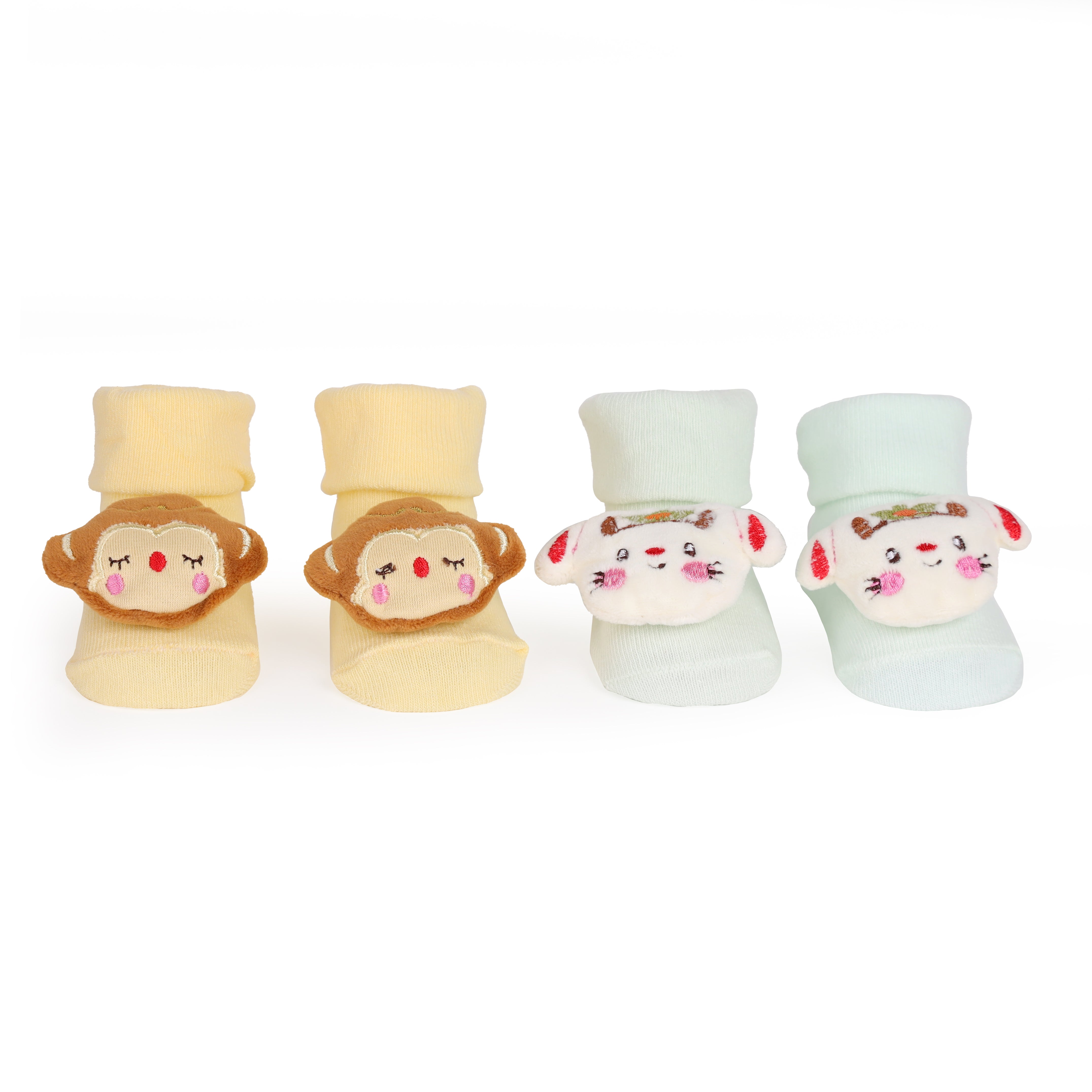 Monkey Friends 3D Baby Socks - Pack of 2