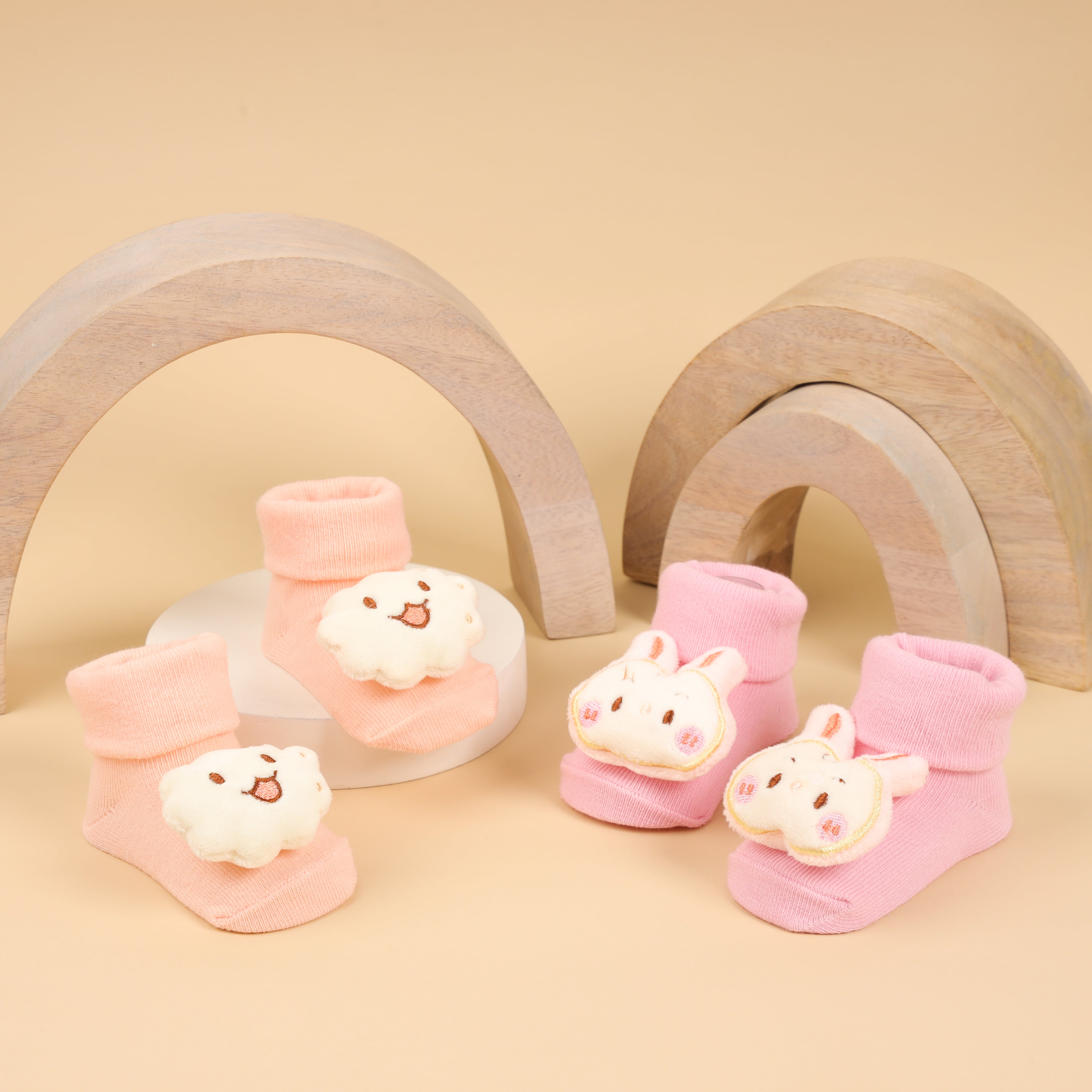Cutey Cloud 3D Baby Socks - Pack of 2