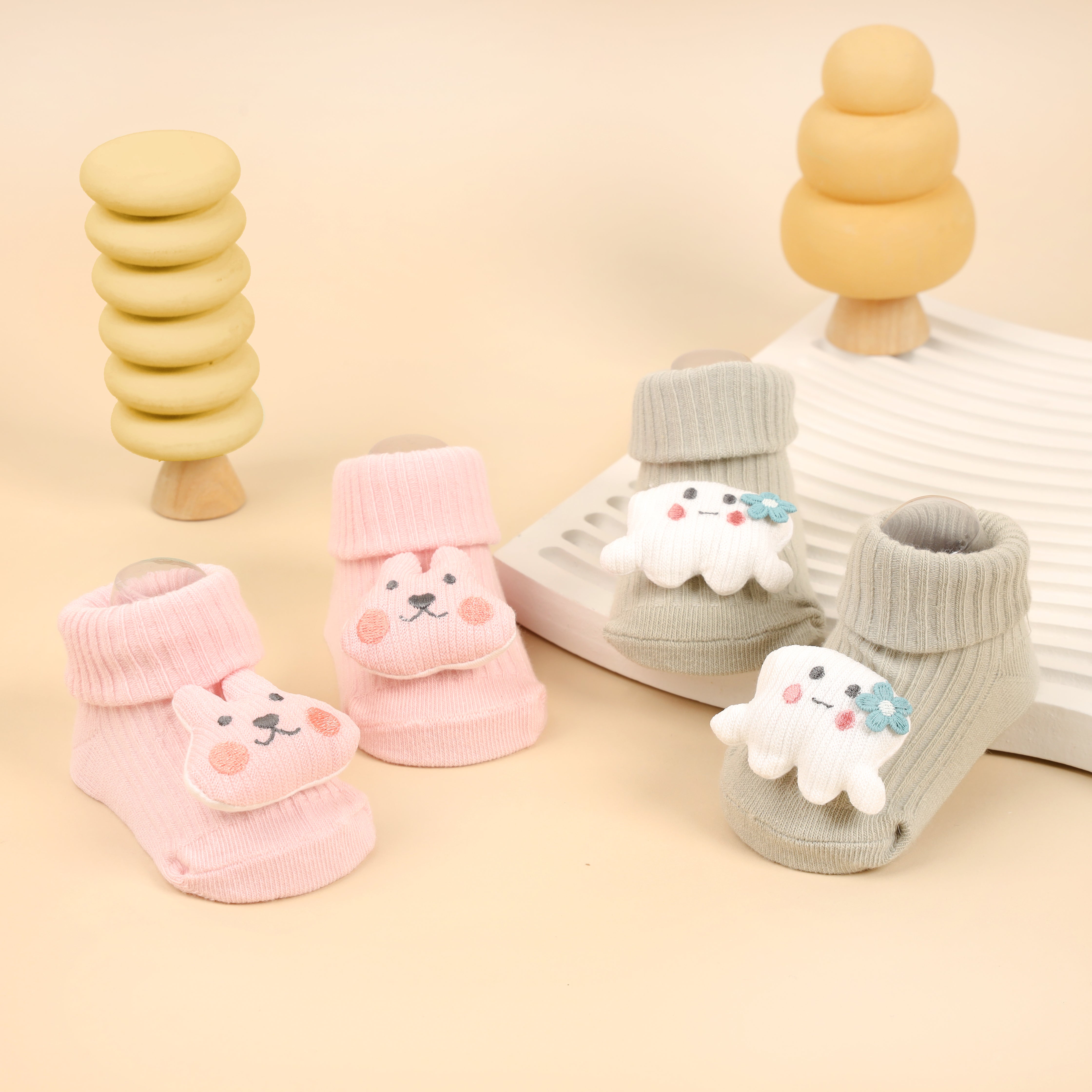 Sea Swirls 3D Baby Socks - Pack of 2