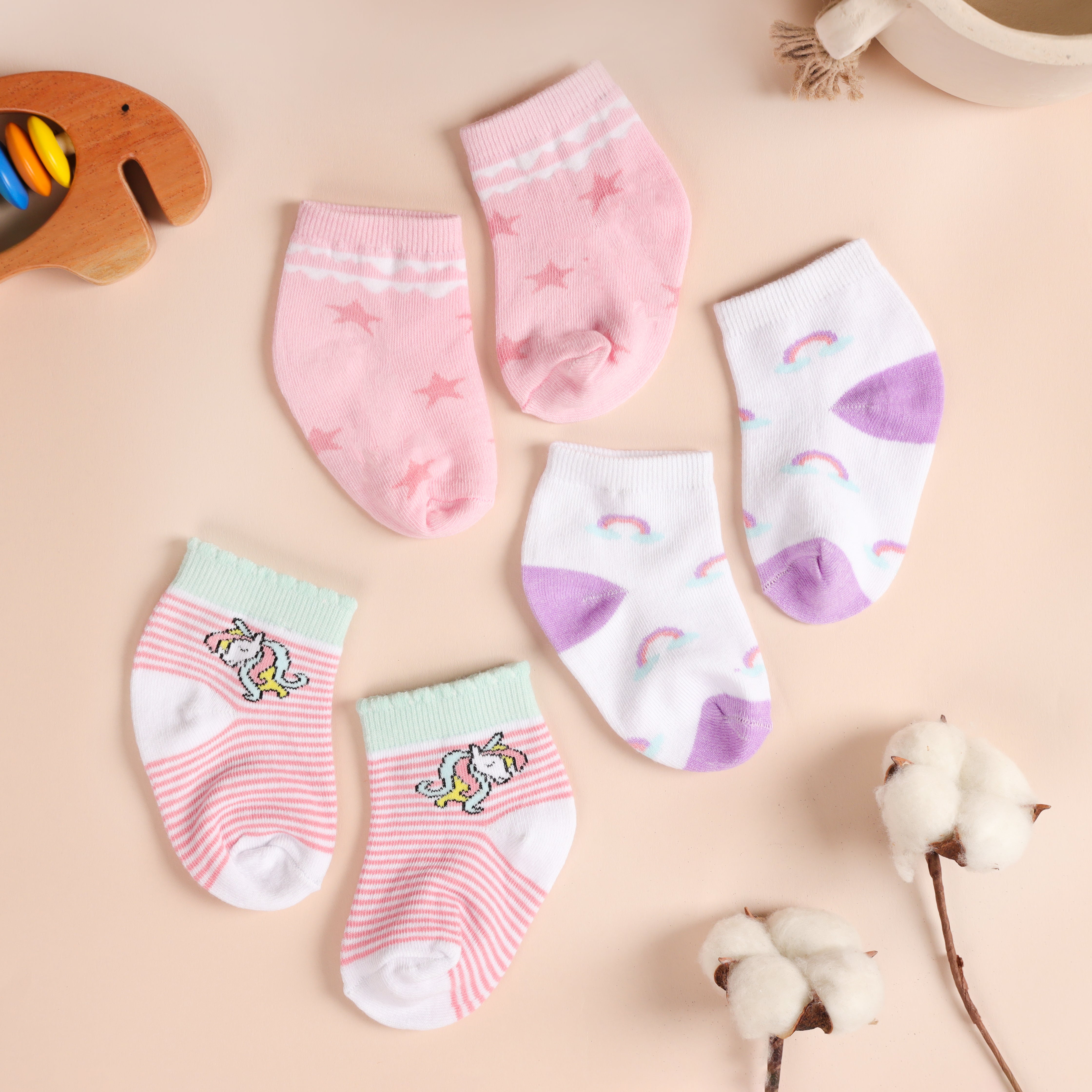 Unicorn Land Flat Socks 