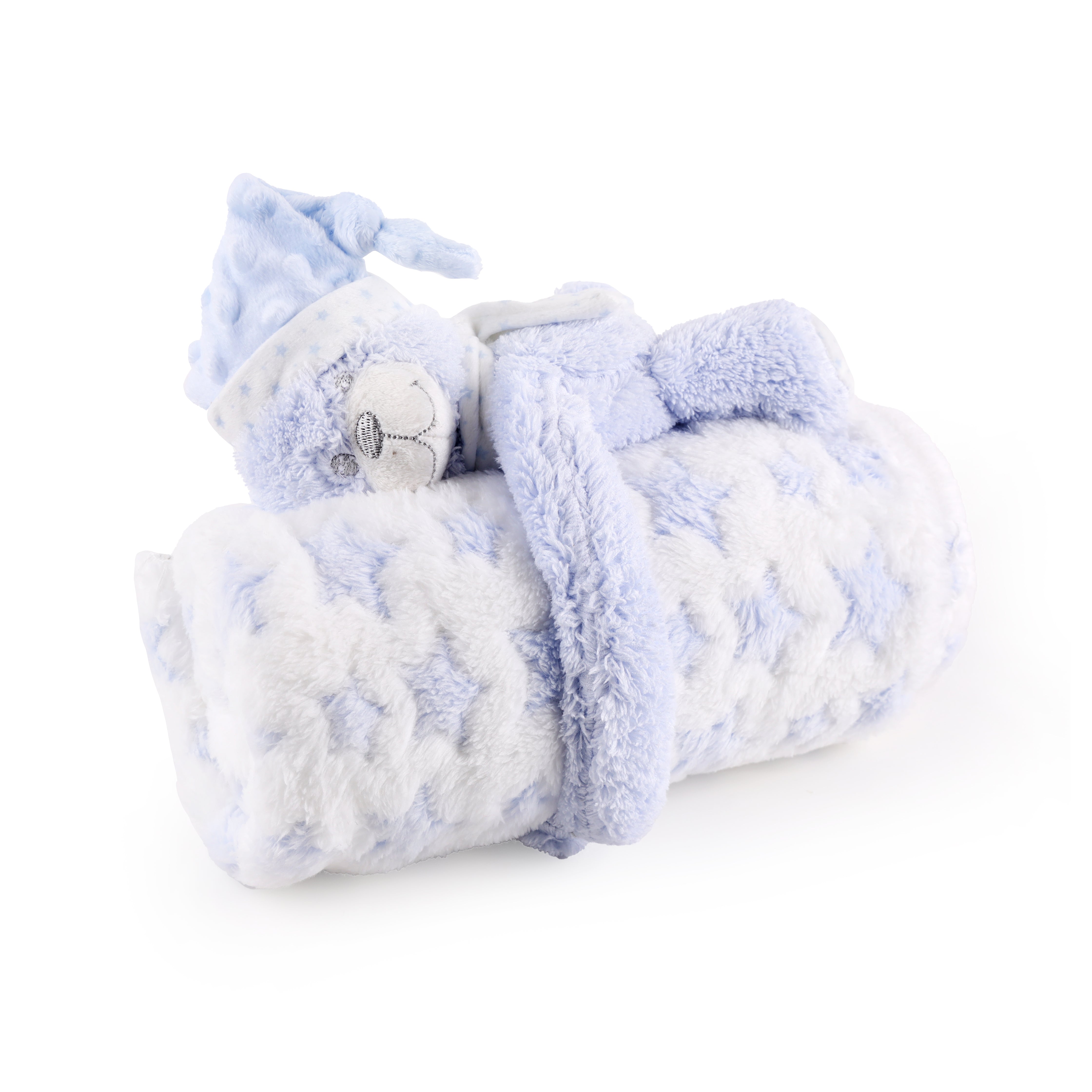 Blue Bear Toy Baby Blanket