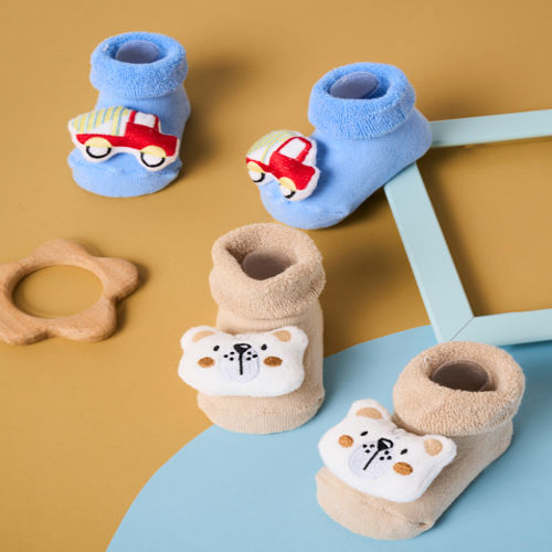 Bear on wheels 3d Baby Socks - Pack of 2