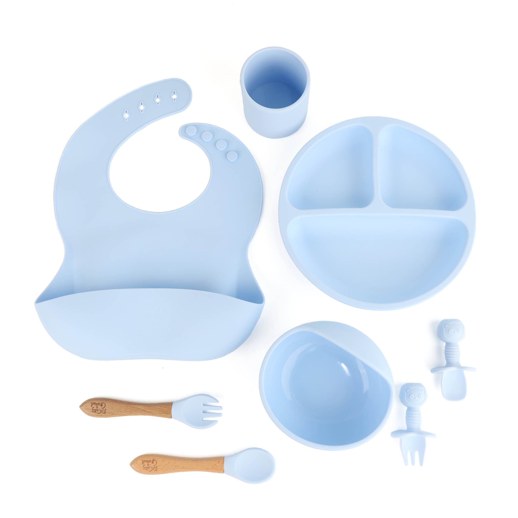Sky Blue Silicone Meal Set