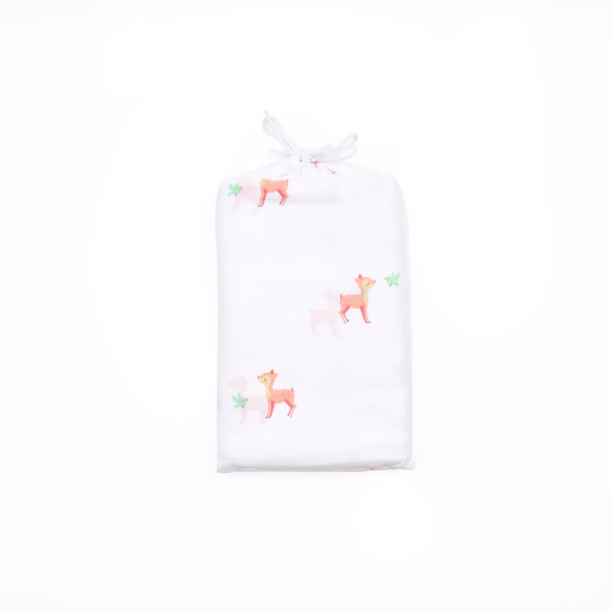 Pink Deer Organic Reversible Baby Blanket