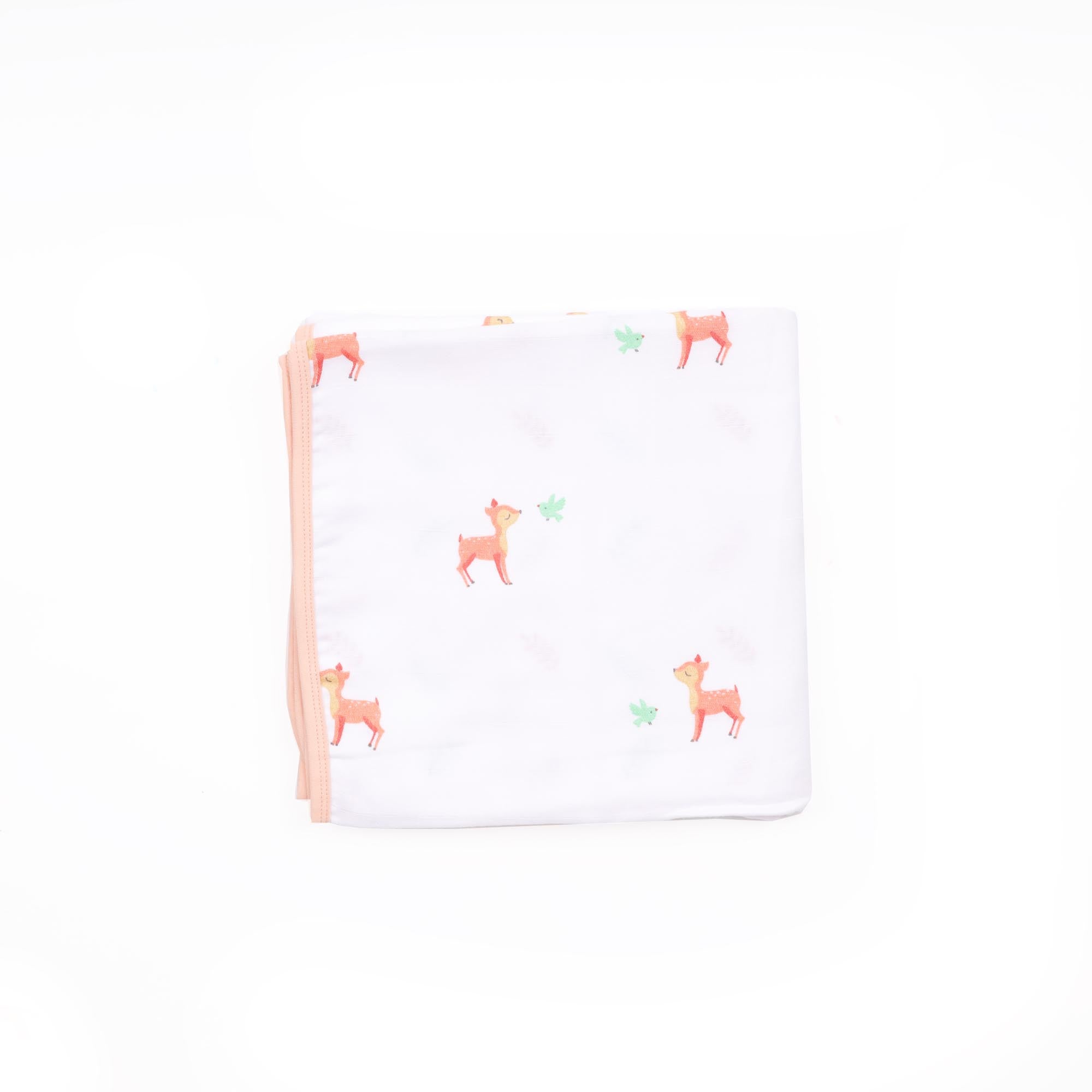 Pink Deer Organic Reversible Baby Blanket