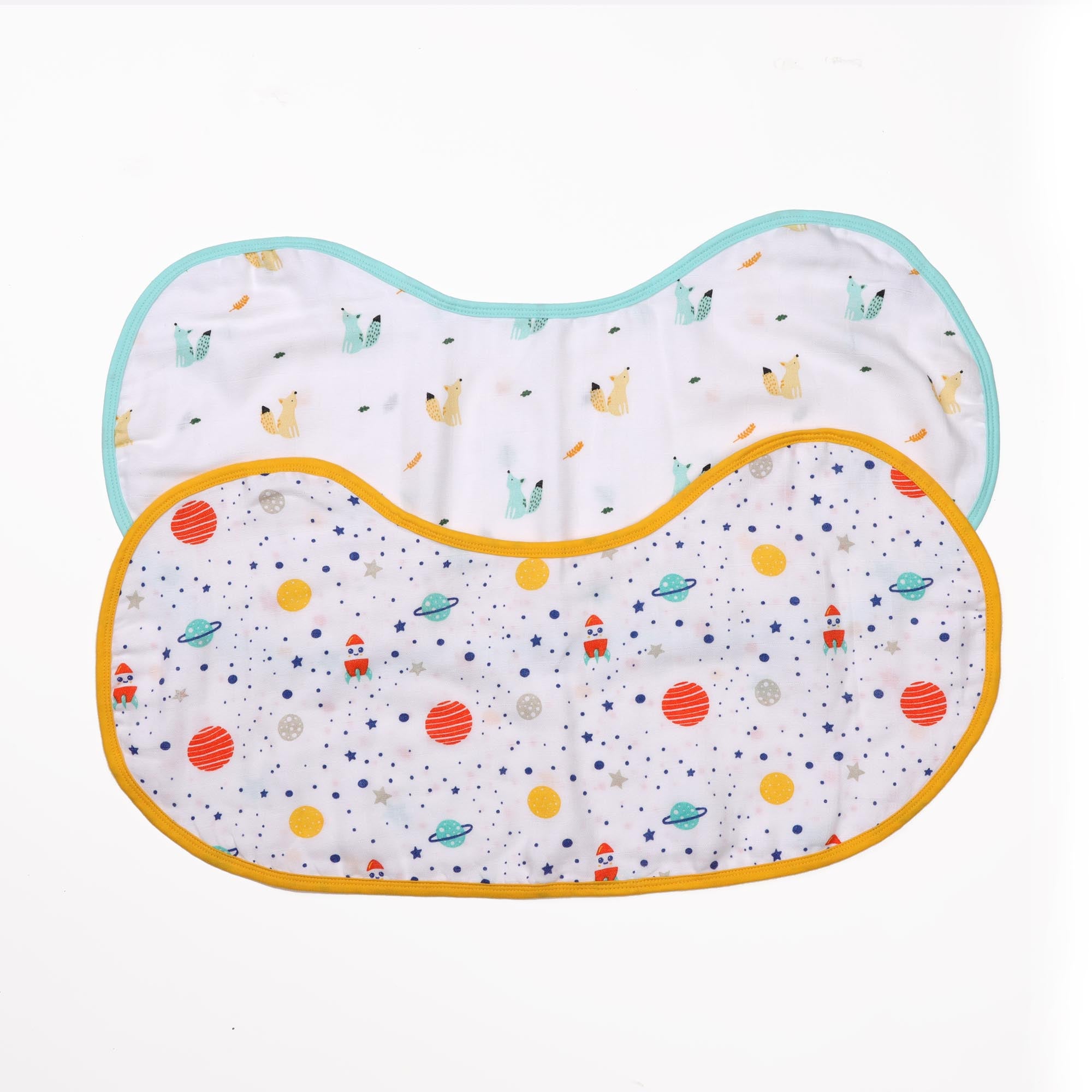 Baby Explorer Reversible Organic Burp Cloth Bibs - 2 pack