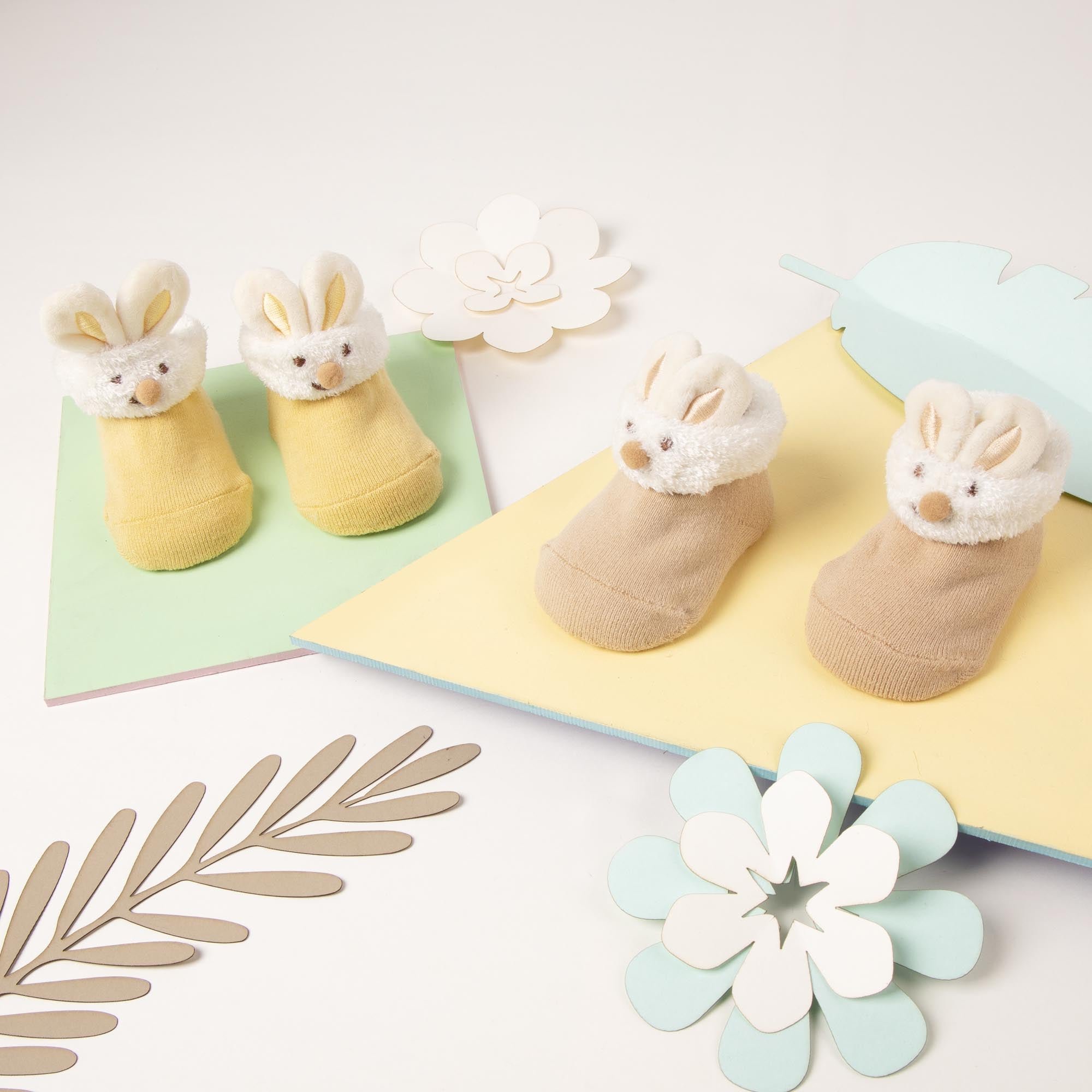 Yellow Bunny Friends 3D Socks